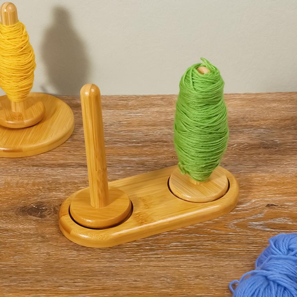 Yarn Holder Embroidery Thread Dispenser Double Bearing Wooden Yarn Holder Stand Storage Craft Tool For Beginners Home Sewing