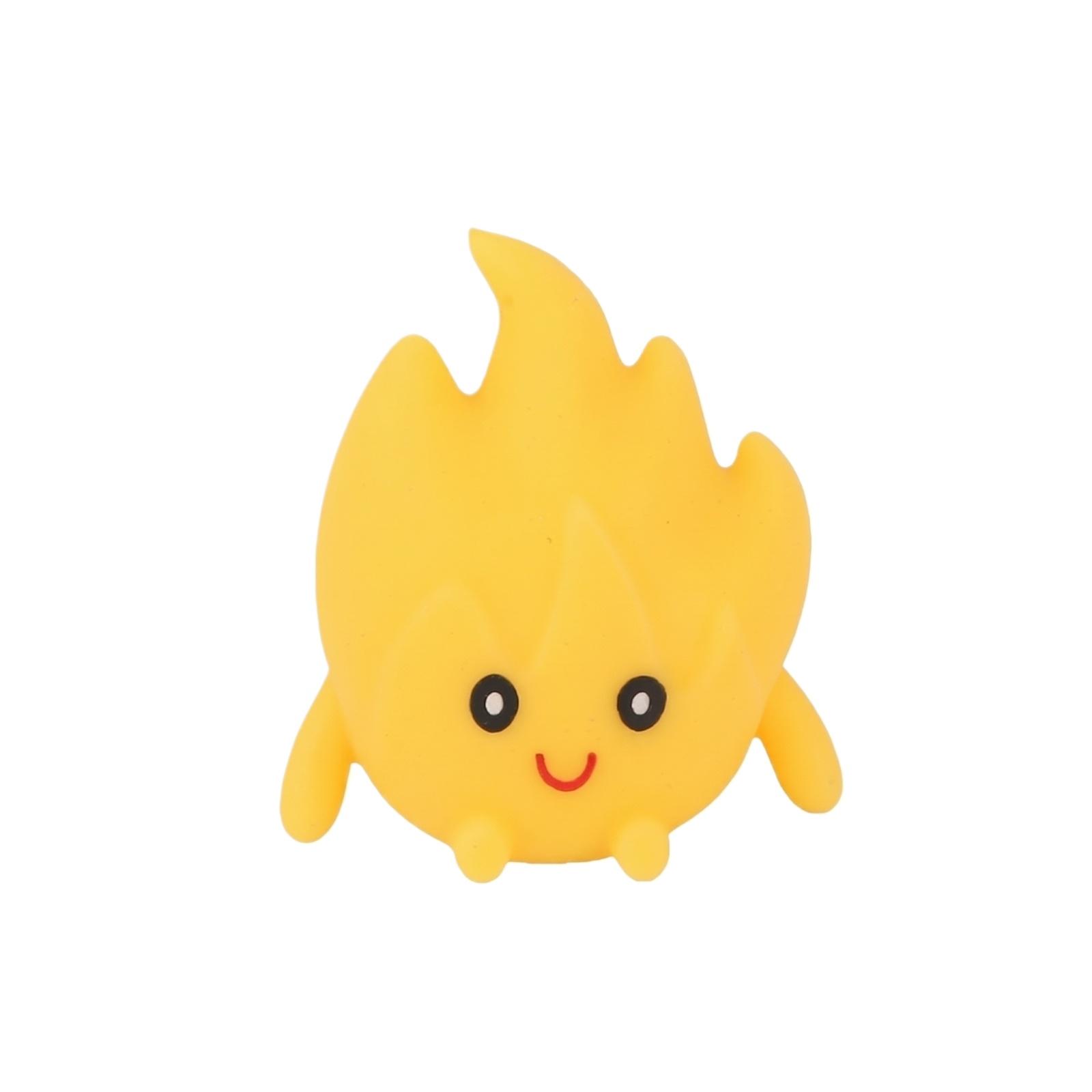 

6cm Small Soft Squeeze Toy Novelty Stress Relief Squishy Toy with Cute Flame Shape for Sensory Play and Hand Exercise one size