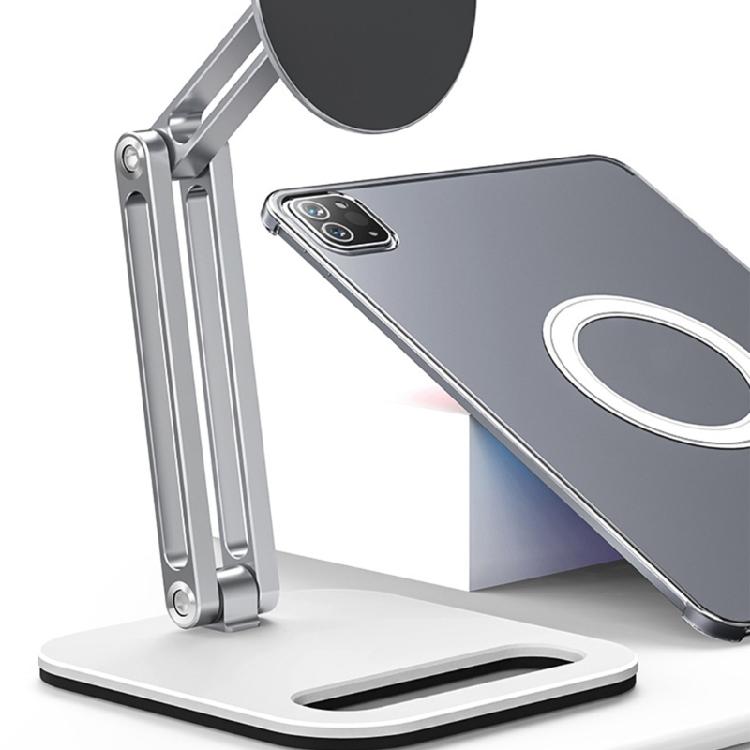 Tablet Stand Magnetic 360 Degree Rotation Foldable Arm Ergonomic Aluminum Tablet Holder For Office Study Reading