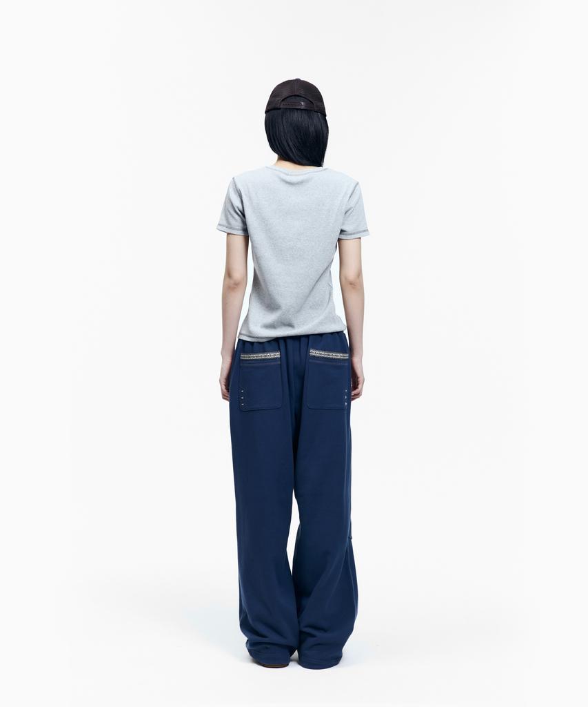 AAKAM Knee Pin-Tuck Ethnic Sweatpants (Navy)