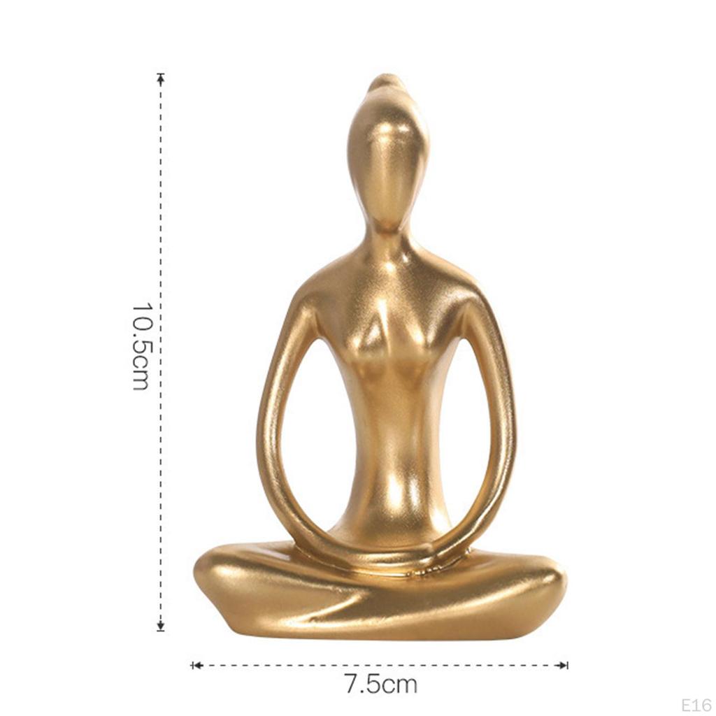 Statue Figurine, Small Decor Yoga Figure, Abstract Art, Lady Figure Statue, for Cabinet Bookshelf
