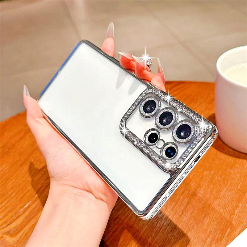 Glitter Diamant Etui for Samsung Galaxy S25 Edge S23 Ultra S24 FE A56 A36 A26 A16 A55 A35 A25 A15 A54 A34 A14 Deksel iPhone 16 15 Pro Max 14 Plus 13 12