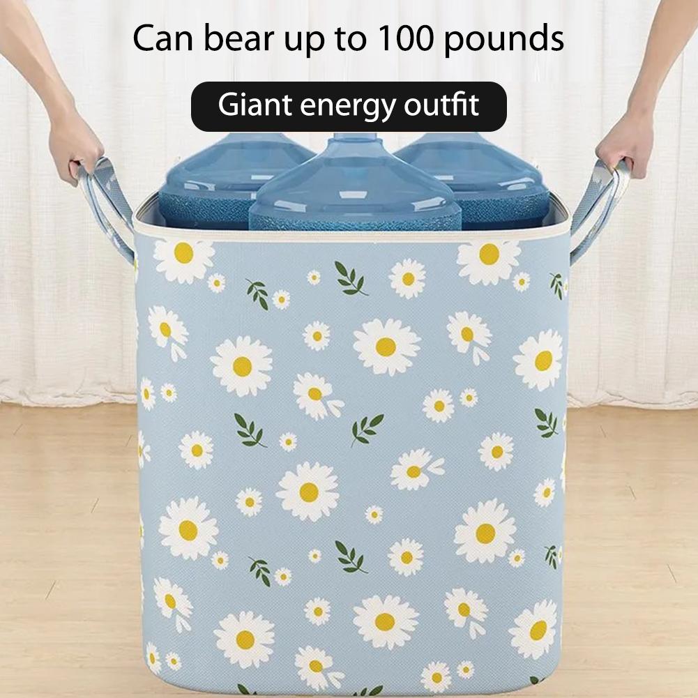 100/140/180/210L Closet Organizers Large Capacity Daisy Quilt Bins Space-Saving Stackable for Blanket Comforter Clothing Bedding
