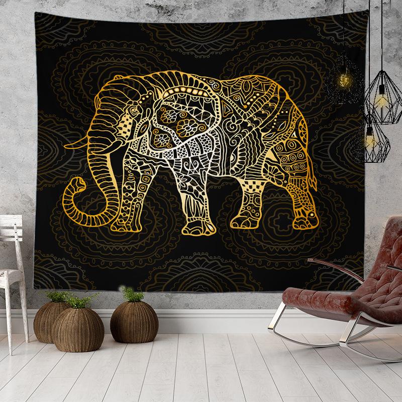 Home Decor Indian Ethnic Tapestry Hanging Elephant Digital Printing Tapestry Living Room Background Cloth Beach Towel