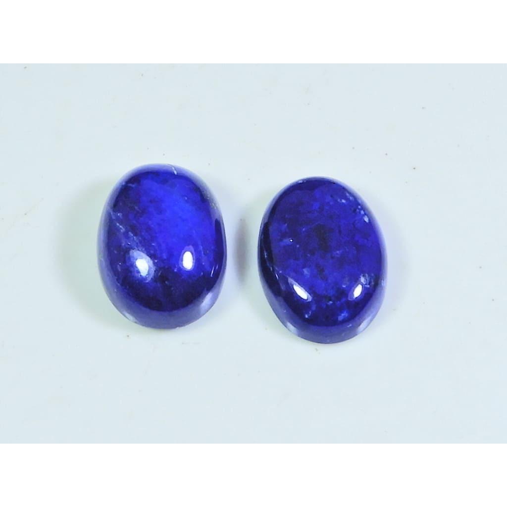 13X18MM Natural Lapis Lazuli Oval Cabochon Loose Gemstone 2Pcs Lot 27Cts. A-503
