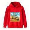 Kids Happy Birthday Construction Truck Hoodie Cartoon Excavator Skid Steer Print Pullover for Boys Girls Casual Party Sweatshirt