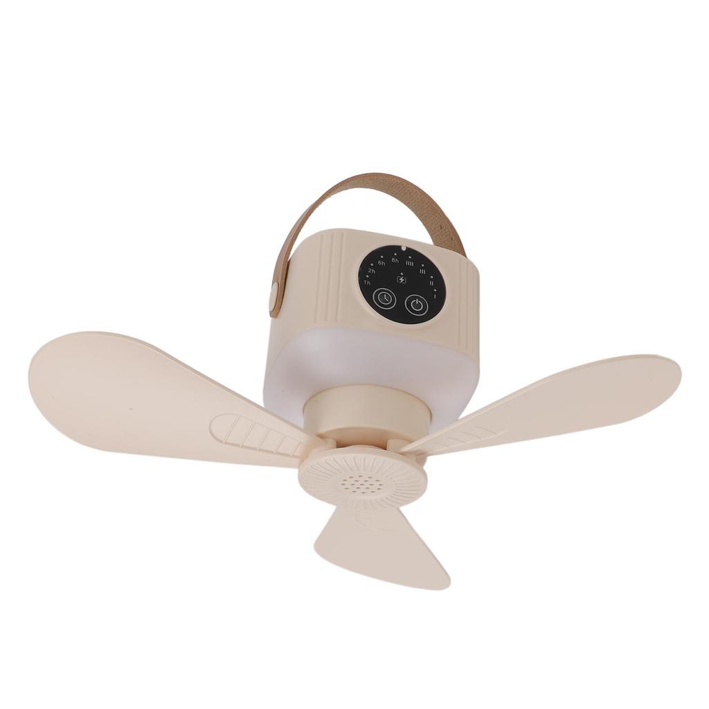 USB-betriebener Deckenventilator mit Licht 4 Geschwindigkeiten Timerfunktion 7200mAh Akku Fernbedienung Camping