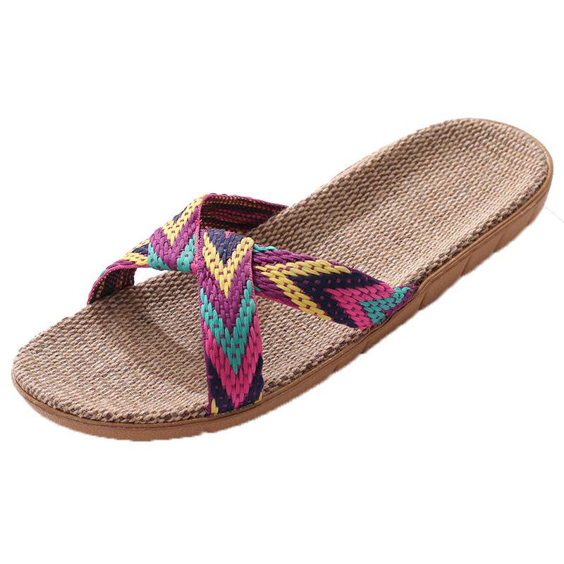 Summer Women's Fashion Massage Breathable Linen Slippers