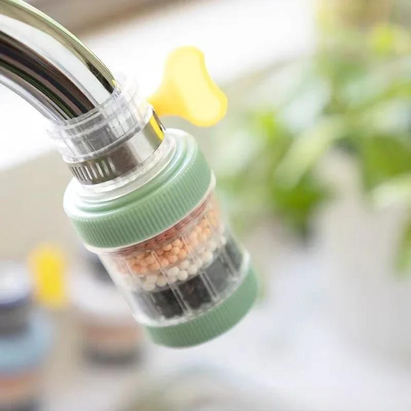 6 Layer Water Filter Tap Purifier Disconnectable 360Degree Splash-proof Rotation Universal Faucet Tap for Home Kitchen Bathroom