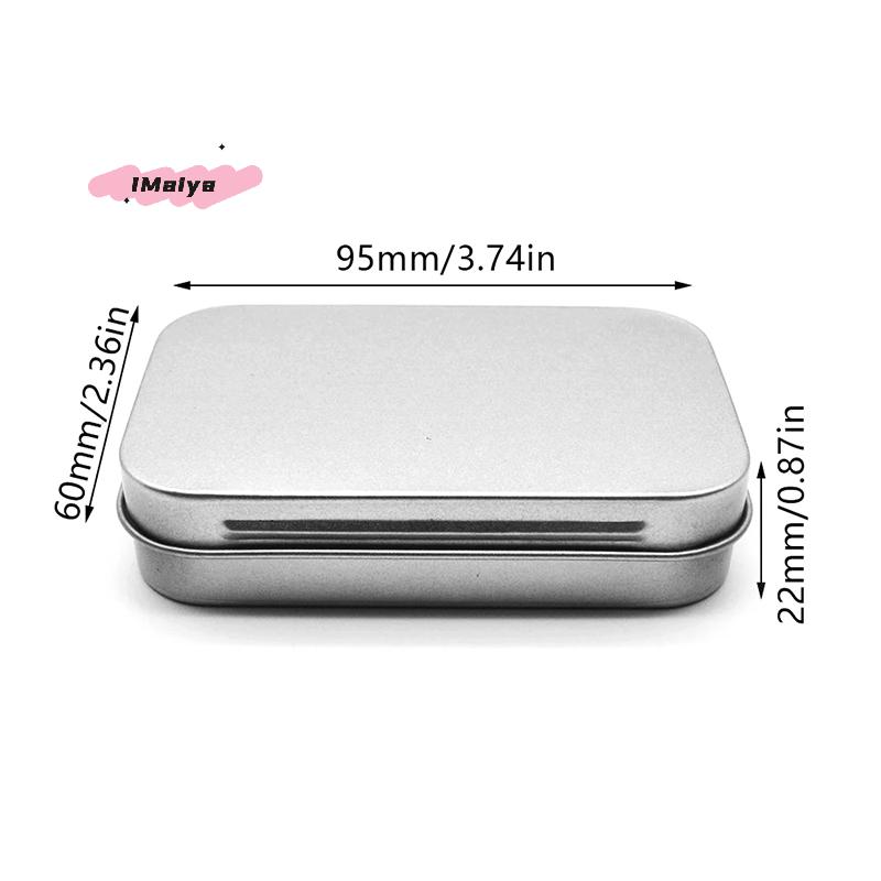 M-Metal Rectangular Empty Mini Tin Box Tinplate Push Candy Pill Cases Bins Jar Hinged Containers Tin Small Organizer Storage Box