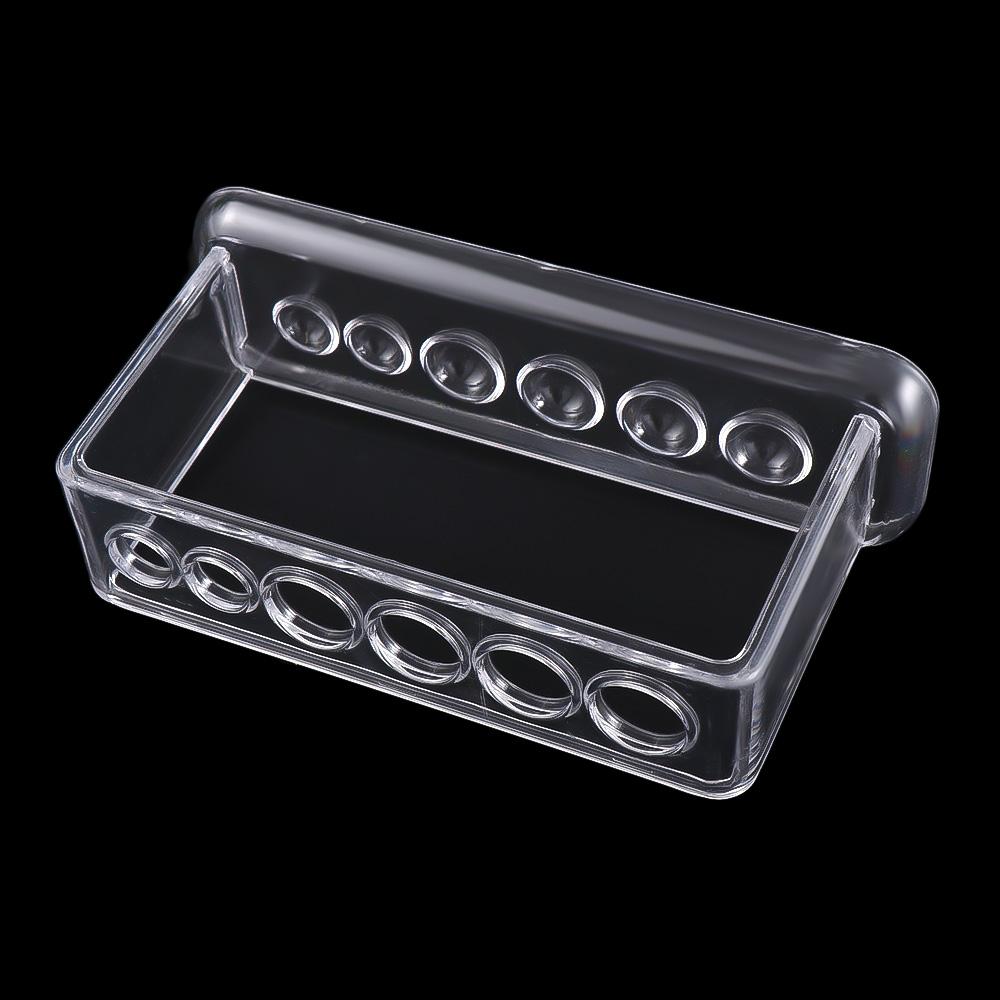 Clear 6 Holes 16.7*8*3cm Plastic Test Tube Stand Burette Shelf Test Tube Holder Test Tube Rack