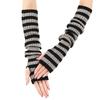 New Autumn and Winter Knitted Woolen Long Gloves for Men and Women Half Finger Exposed Warm Pile Sleeves for Dancing and Dancing