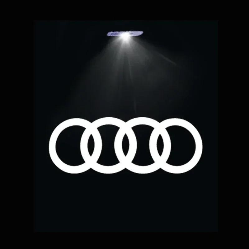 For Audi S662Pcs Led Car Door Logo Projector Welcome Light Emblems For Audi A3 A6 Q3 B5 B6 B7 B8 B9 Q7 8P 8V 8L A5 A4 4F A1 A7 A8