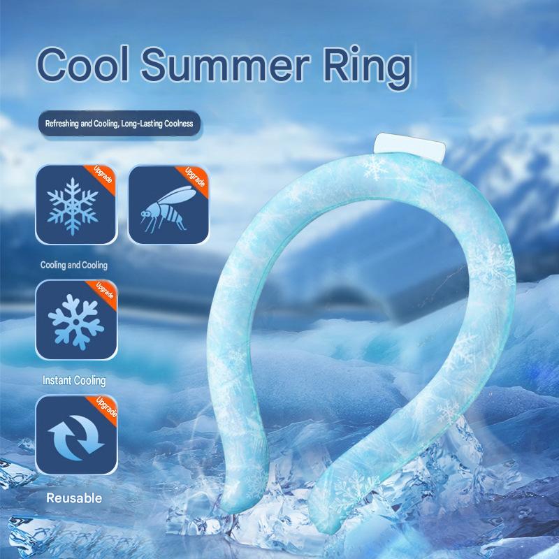 Portable Neck Cooling Ice Ring PCM Ice Ring Summer Outdoor Sports Personal Cooling Neck Band Cool Down Ice Wrap