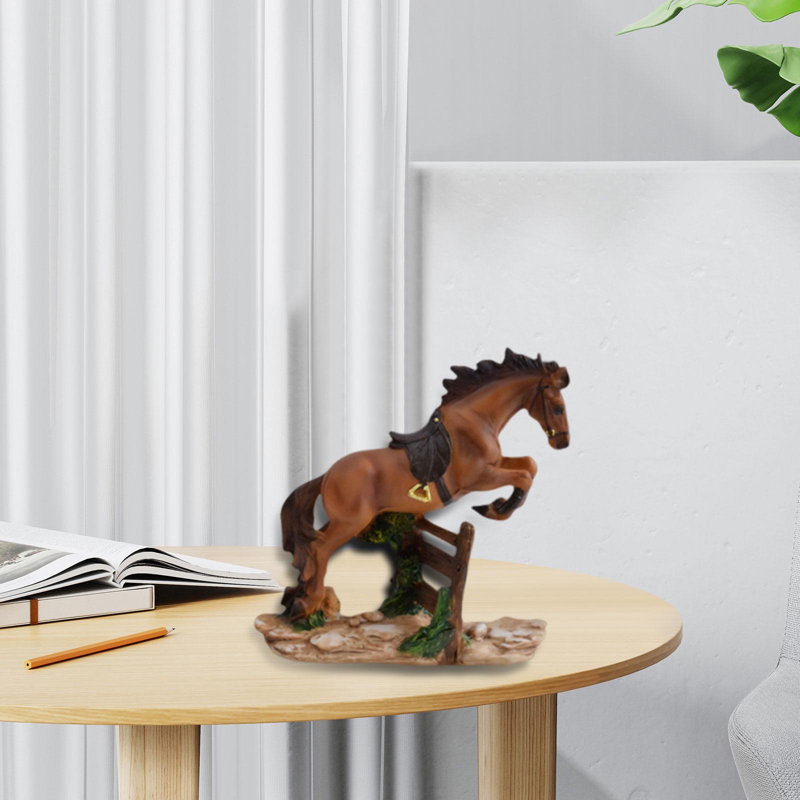 

Horse Statue Modern Collectible Ornament Animal Sculpture Resin Figurine Desktop Decoration for Windowsill Living Room Shelf коричневий