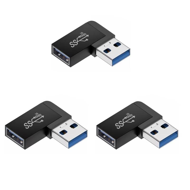 1/2/3pcs USB 3.0 Male Female 90 Degree Expansion Adapter USB Up Bend Adapter 10Gbps For Laptop Connector Conversion