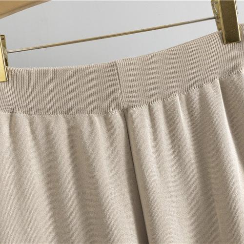 Set da 3 Pezzi Completi Pantaloni Donna Maglione Dolcevita a Maglia Pantaloni Dritti a Maglia Sciarpa a Maglia Set Tre Pezzi Autunno Inverno Casual Maglia Pantaloni a Gamba Larga Set Tre Pezzi