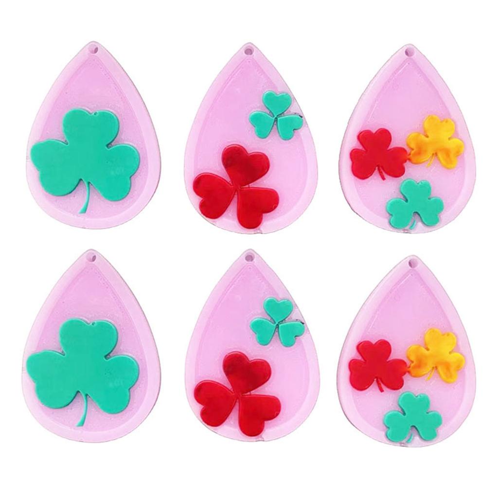 Jewelry Casting Molds Silicone Pendant Resin Molds Clover Waterdrop Epoxy Resin Mold for Earrings Necklace Keychain Mold