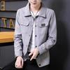 Moda de Primavera y Otoño Chaqueta de Ante Chaqueta de Hombre Casual Versátil Ropa de Trabajo Chaqueta Camisa de Manga Larga