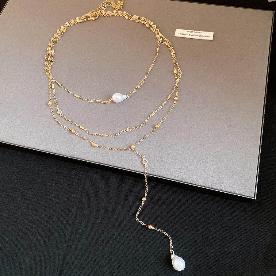 Pearl Pendant Necklace Vintage Stylish Clavicle Chain Jewelry