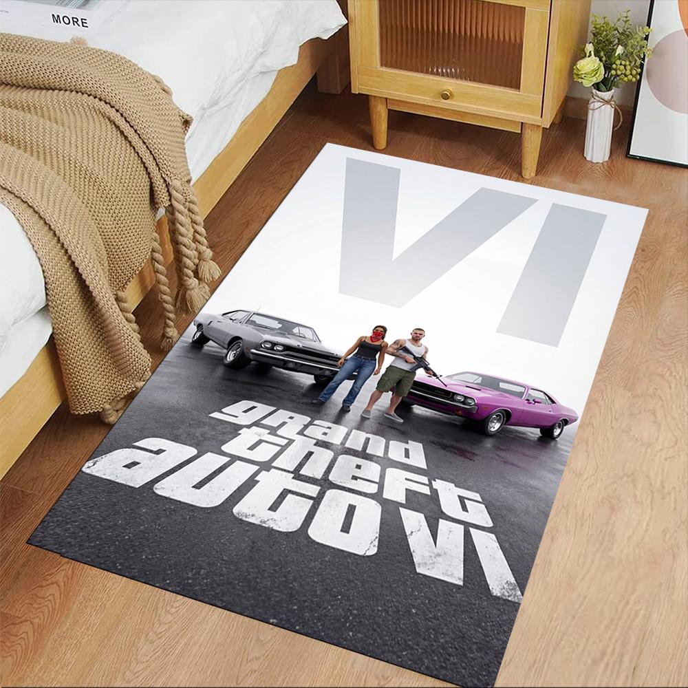 Grand Theft Auto Teppich Perfekt für Schlafzimmer Esszimmer Dekorieren Sie Zimmer Eingangsbereich Rutschfester Teppich Anime Büro Dekor Geburtstag Weihnachtsgeschenk