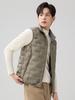 Leichte Daunenweste für Herren - Herbst/Winter Stehkragen Gilet mit Innenlage aus weißer Entendaune. Kurze, ärmellose Jacke.