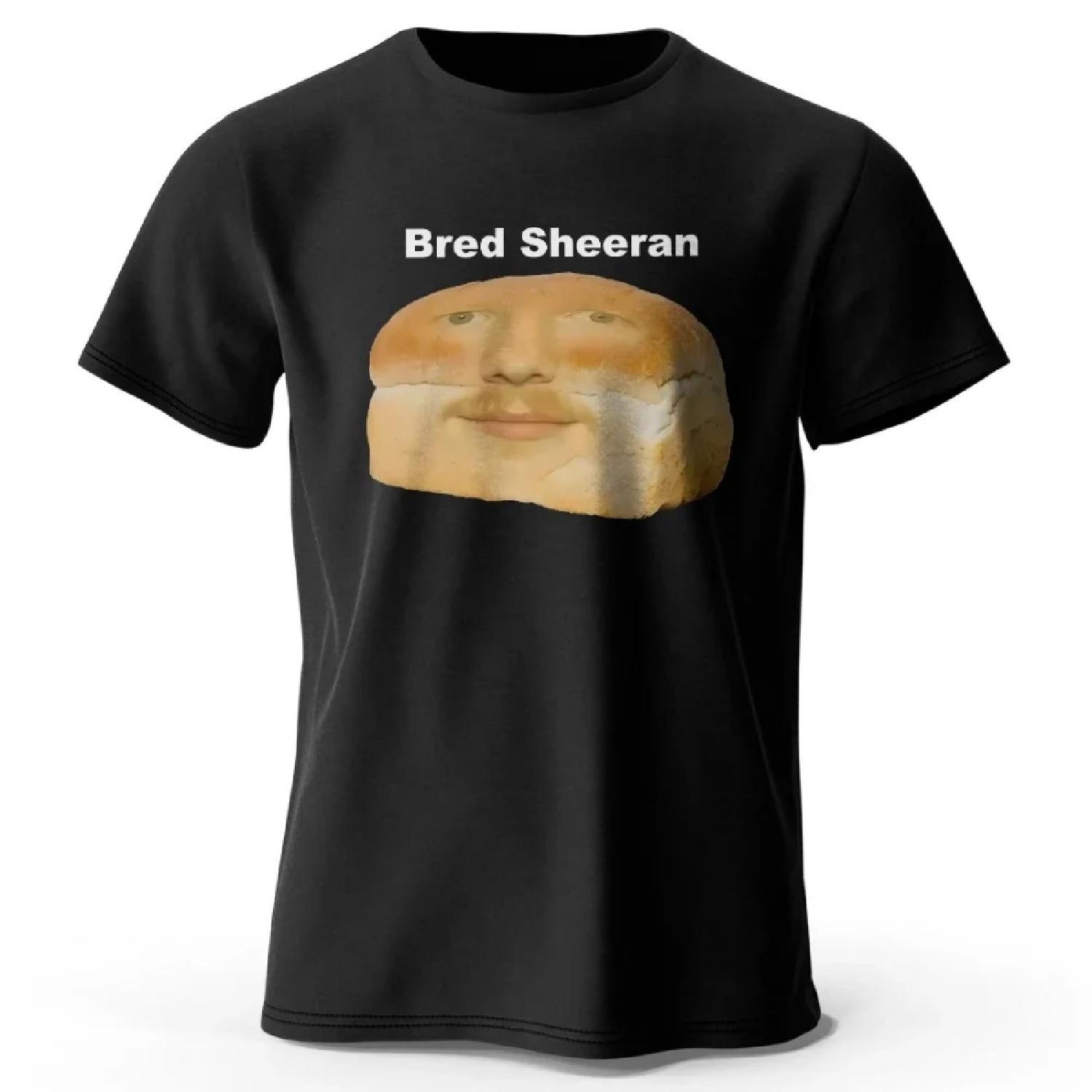 

Funny Bread Sheeran Printed 100% Cotton T-Shirt, Soft & Breathable Round Neck Short Sleeve Tee, Unisex Quirky & Humorous Style XXXXXL чорний