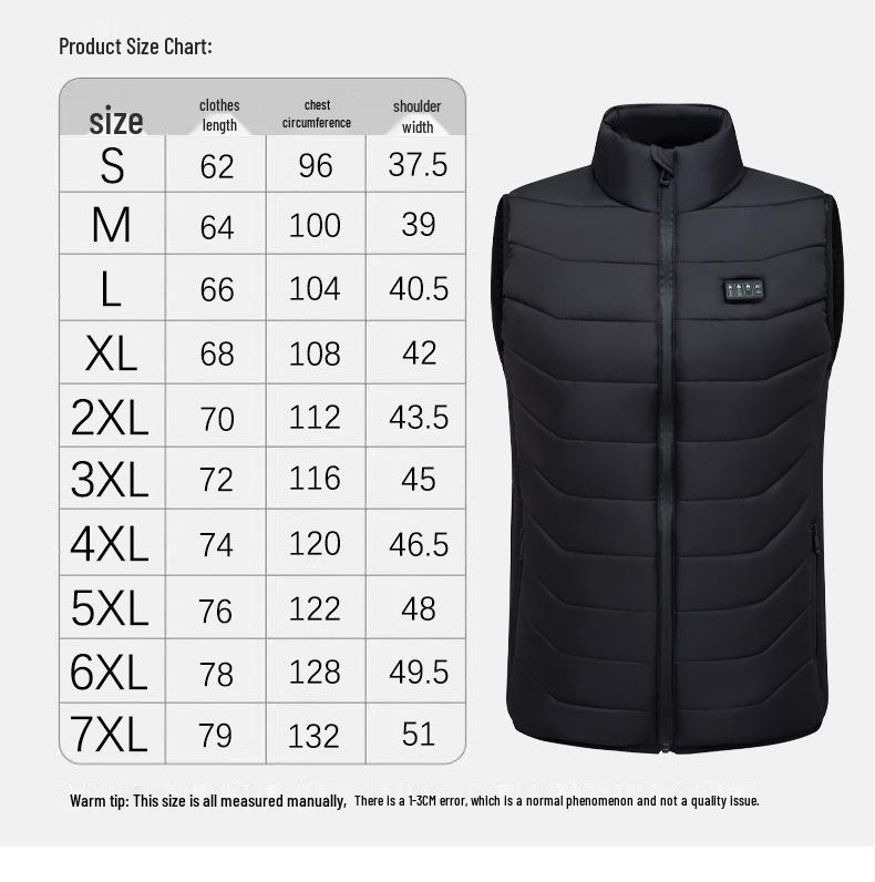 Unisex Plus Size Smart Heated Vest - USB Electric Winter Warmth, 28 Zones