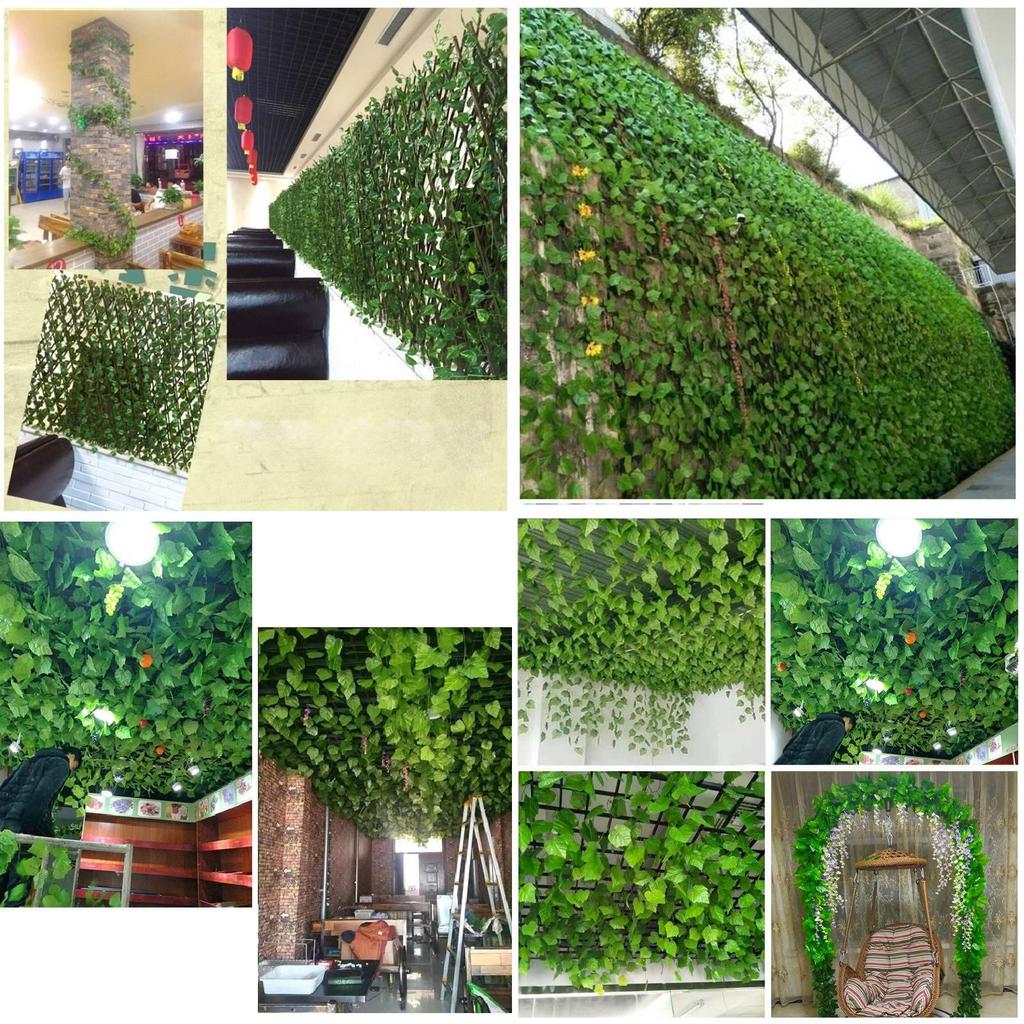 Premium Faux Grape Vine Leaves Hanging Decor Realistic Artificial Ivy Plants