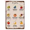 Funny Plants Metal Tin Sign Vintage English Flowers Retro Fruits Butterflys Animals Wall Poster Home Plates WY