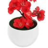 2Pcs Artificial Plum Blossom Faux Potted Flower Small Bonsai Desktop Decoration Realistic Fake Plant for Home Office Tabletop