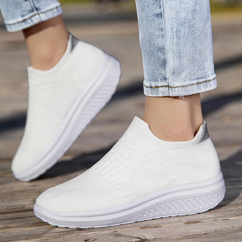 Fashion Women Single Shoes Summer New Style Vulcanized Fashionable Thick Sole Lightweight Mesh Women's Casual Breathable Sneakers Shoes
