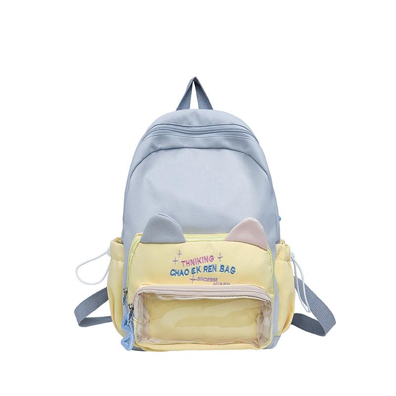 Schoolbag New Pain Bag Backpack Female Cute Large Capacity Middle and High School Students Transparent Schoolbag Girl Nylon Backpack