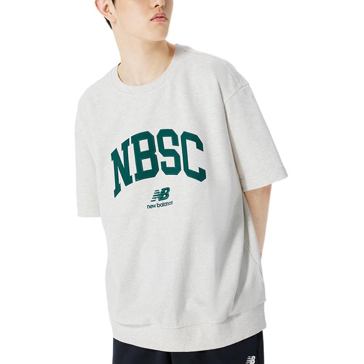 New Balance Retro Sports Collection T Shirts Men's Gray Crew Neck Moderate 5CD25353-OA