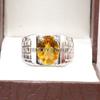 Citrine Oval Cut Gemstone With 925 Sterling Silver Ring For Men's #A978 JL375669300891