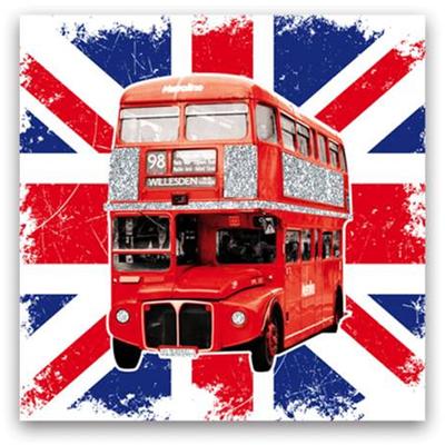 [M5303] - Canvas 'So British' Bus (40x40 Cm)