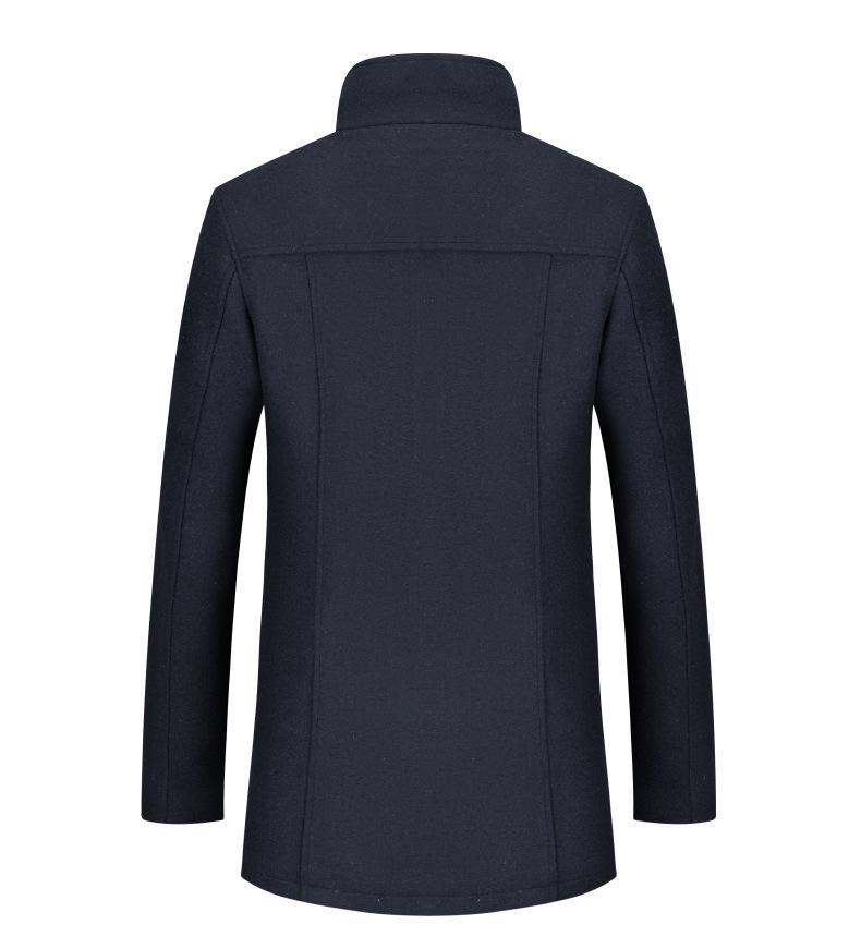 Men's Double-Layer Collar Wool Coat - Autumn/Winter European Size Business Outerwear