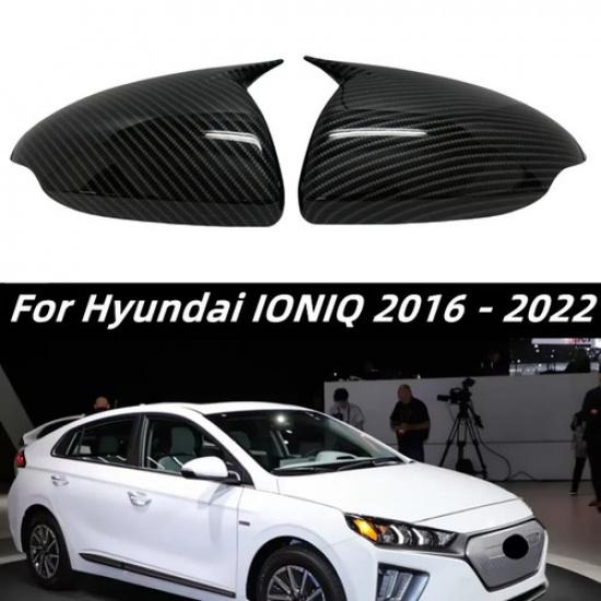 Carbon Fiber Look Rearview Mirror Caps Cover Trim For 2016- Hyundai IONIQ