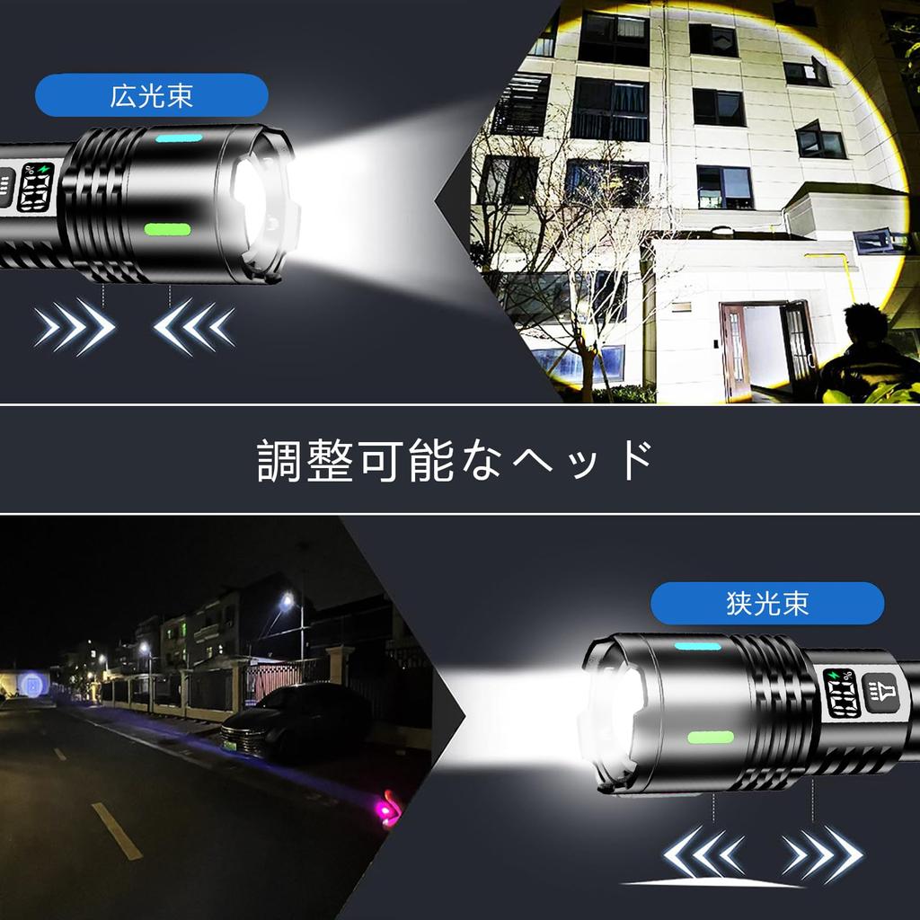 Powerful Flashlight Upgraded Version with Luminous 3000mAh 18650 Battery Handheld LED Aluminum Alloy Up To 500m Beam Up To 16 Hours of Run Battery