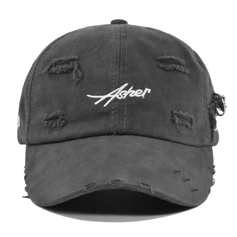 Tongue Duck Hat Asher Letter Embroidered Baseball Hat Broken Holes Sun Shade