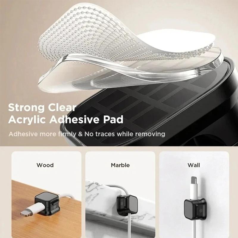 Magnetic Cable Clip Cable Holder Adhesive Wire Keeper Cord Cable Organizer for Home Office Under Desk Management