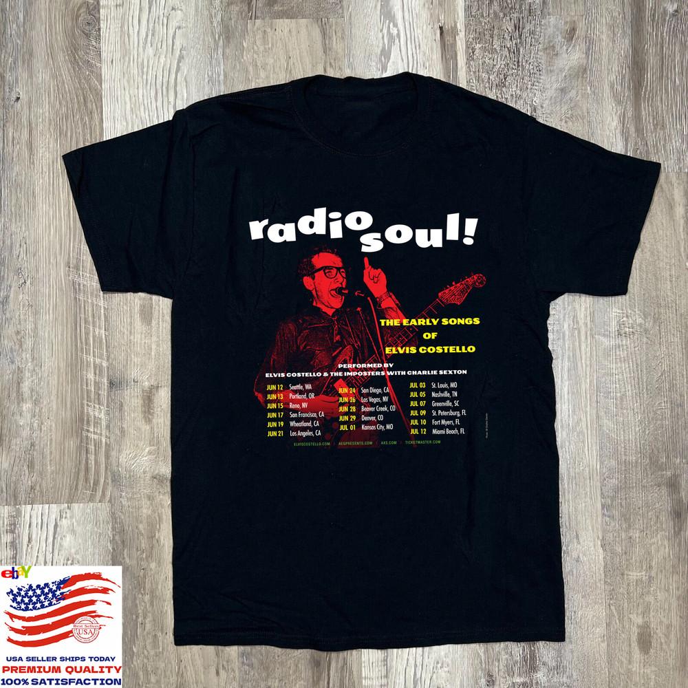 Elvis Costello 2025 Radio Soul Tour Size S-5XL SS1173 Unisex T-Shirt XXL