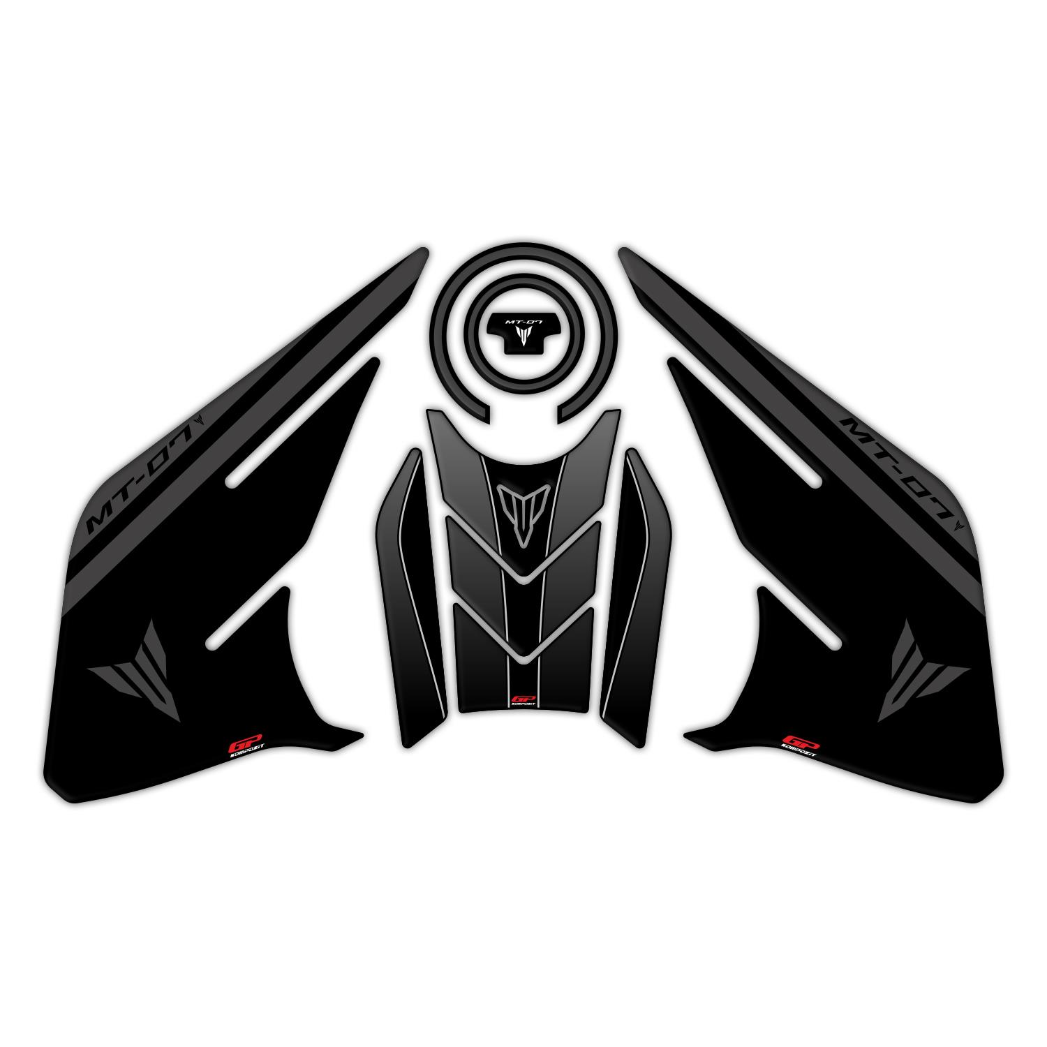 

GP Composite Yamaha MT-07 2021-2024 Compatible Tank Pad Set Black