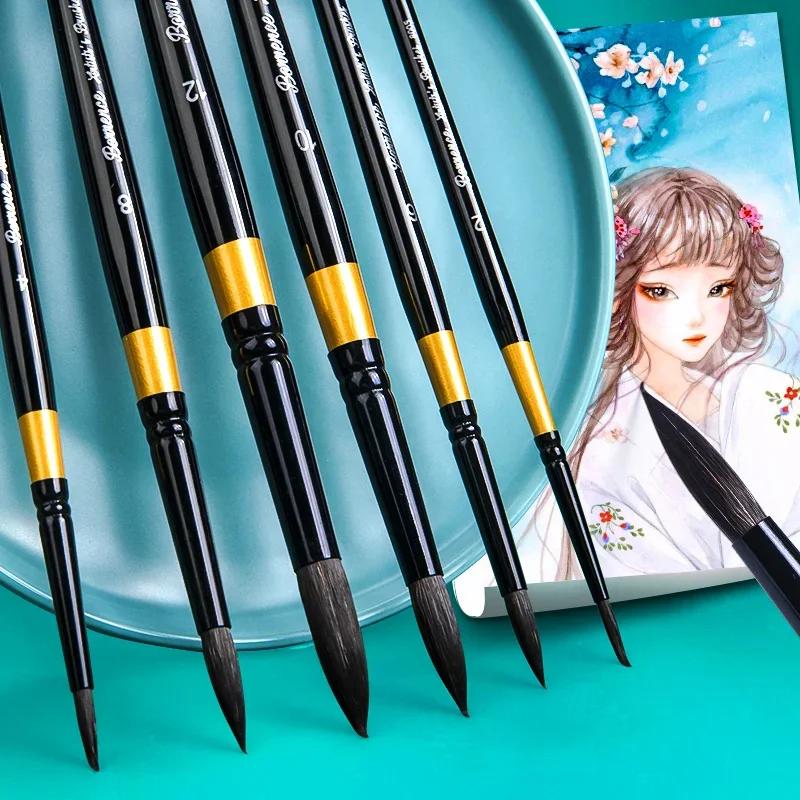 Paint Brushes Set Watercolor Brush Round Pointed Tip Nylon Hair Brush for Artist Acrylic Watercolor Gouache Oil Painting