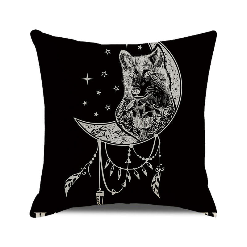 Halloween Trick or Treat Linen Cushion Cover 45x45cm Cartoon Sofa Pillow Case