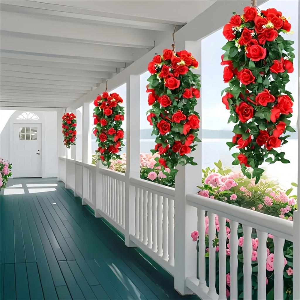 Maintenance Frees Faux Rose Garlands For Indoor Outdoor Decoration Artificial Florals Creeping Stem Accessories