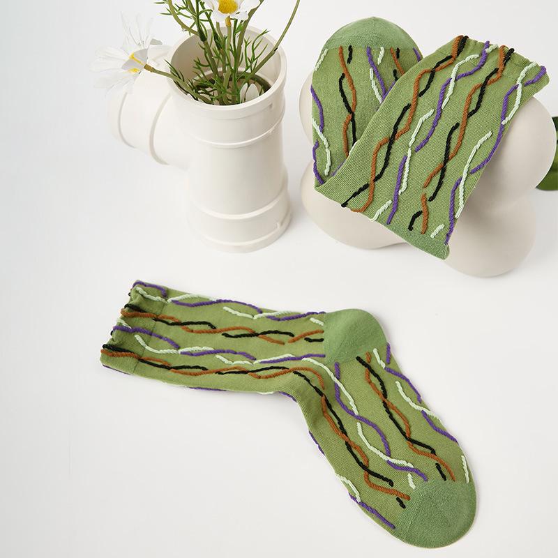 Renaissance Women's Vertical Stripe Lace Socks - Summer/Autumn Trend