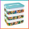 3-layer container for blocks, organizer with compartments, 3-story box
