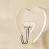 Heart Shaped Transparent Adhesive Hooks 20/40/60Pcs Reusable No Drill Plastic Hangers for Home Dorm Wall Storage