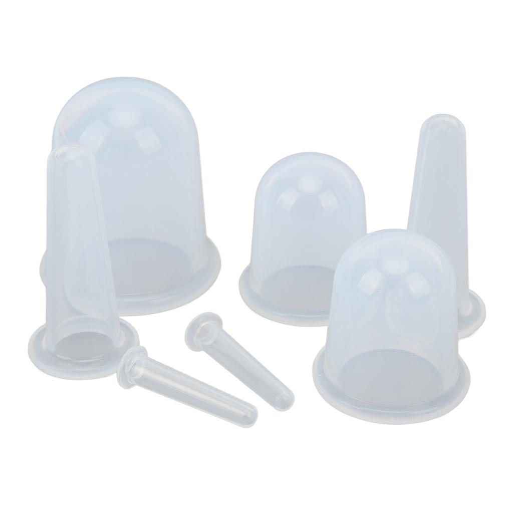 7pcs Cupping Therapy Set Massaging Food Grade Silicone Mini Facial Cupping Set for Home Transparent
